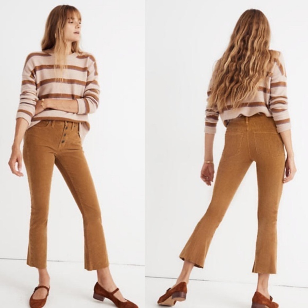 •MADEWELL• Cali Demi Boot Corduroy Pants ButtonFly